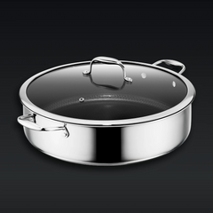 Hybrid Deep Sauté Pan with Lid, 10-QT